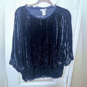 Sundance Navy Velvet Blouse
